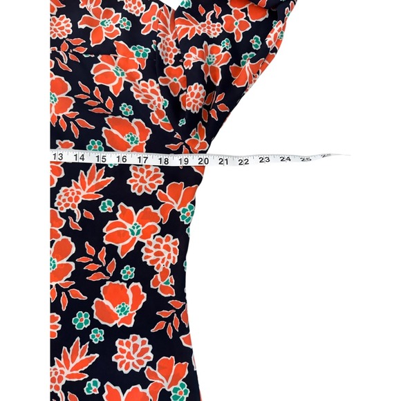 Banana Republic Classic Fit Navy Floral Print Button Up Shirt‎ Women Size S - Picture 9 of 12